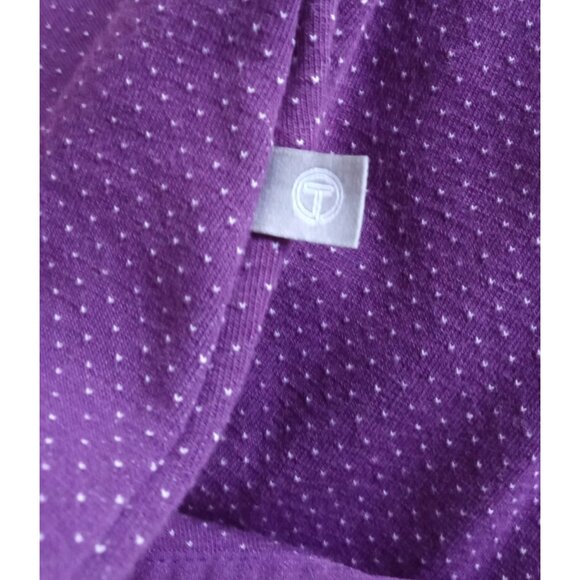 T By Talbots women size M pelite Purple Polka Dot Long Sleeve Top - Picture 8 of 8